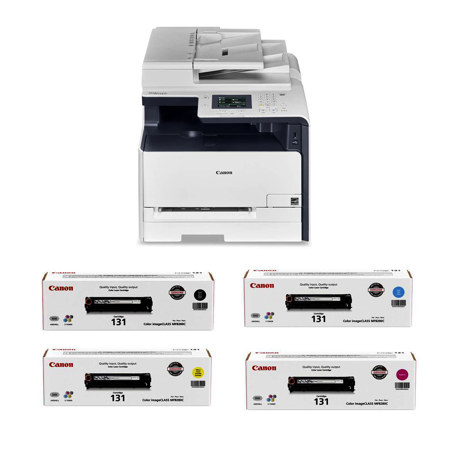 Canon imageCLASS MF628CW Color Laser Printer W/ 4 x Color 131 Toner Cartridges