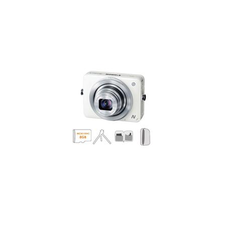Canon PowerShot N Digital Camera, 12.1 Megapixel White With Basic Accessory Kit