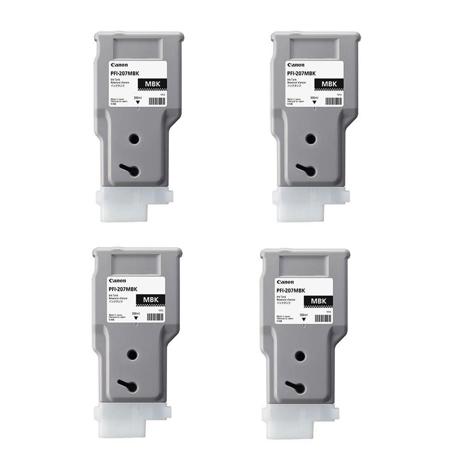 Canon 4x PFI-207 300ml Ink Tank for Canon iPF680/685/780/785, Matte Black