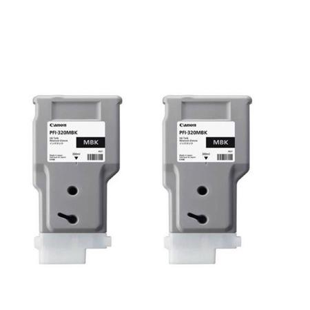 Canon 2 Pack PFI-320 MBK Matte Black Ink Tank for imagePROGRAF Printers, 300ml