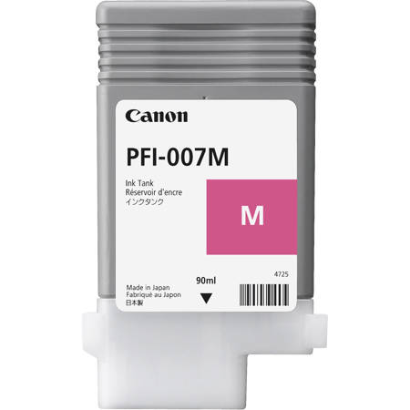 Canon PFI-007 90ml Dye Ink Tank for imagePROGRAF iPF670E Printer, Magenta