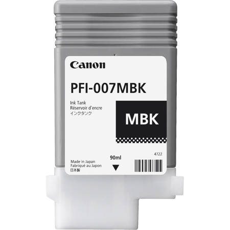 Canon PFI-007 90ml Pigment Ink Tank, Matte Black