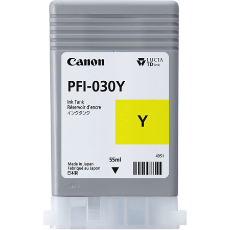 Canon PFI-030 Pigment Yellow Ink Tank for imagePROGRAF PRO Series Printers, 55ml