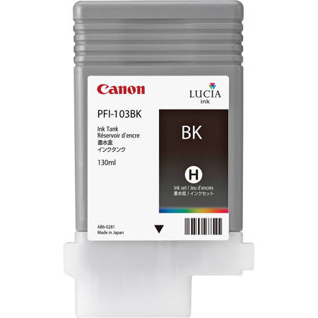 Canon PFI-103BK 130ml Black Ink for the IPF5100 & IPF6100 Large Format Printers