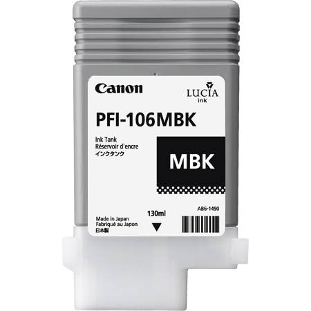Canon PFI106 Pigment Ink Tank, Matte Black