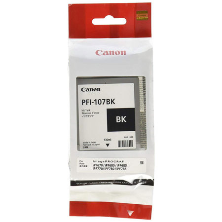 Canon PFI-107 130ml Ink Tank for Canon iPF680/685/780/785, Matte Black