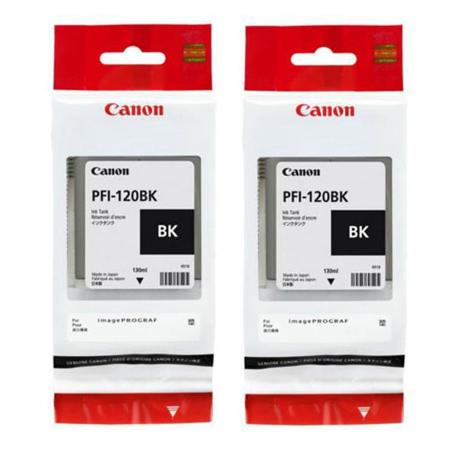 Canon 2 Pack PFI-120 130ml Pigment Ink Tank for imagePROGRAF Printers, Black