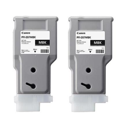 Canon 2 Pack PFI-207 300ml Ink Tank for Canon iPF680/685/780/785, Matte Black