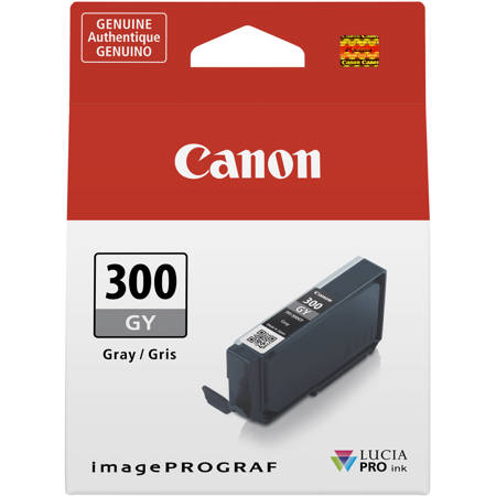 Canon PFI-300 14.4ml Pigment Ink Tank for imagePROGRAF PRO-300 Printer, Gray