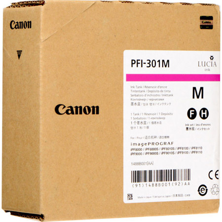 Canon 330ml PFI-307 Dye Magenta Ink Tank for iPF830, iPF840, iPF850 CAD Plotters