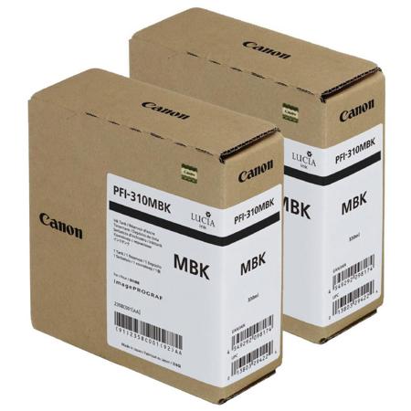 Canon 2 Pack PFI-310 330ml Matte Black Pigment Ink Tank for imagePROGRAF TX-2000, TX-3000 and TX-4000 Printers