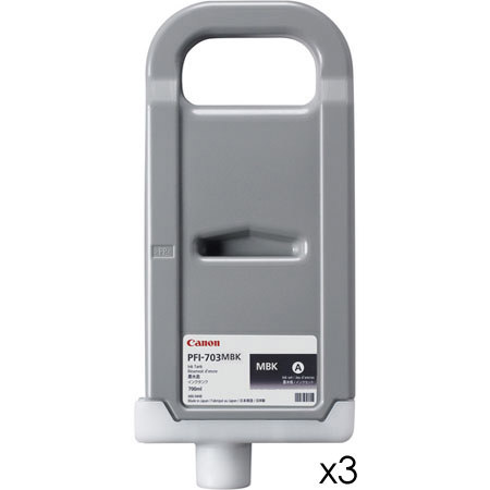 Canon PFI-703MBK3 700ml 3 Pack Dye Matte Black Ink Tank