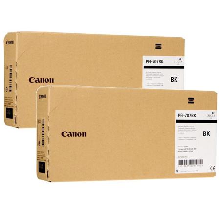 Canon 2x 700ml PFI-707 Dye Black Ink Tank for iPF830, iPF840 iPF850 CAD Plotters