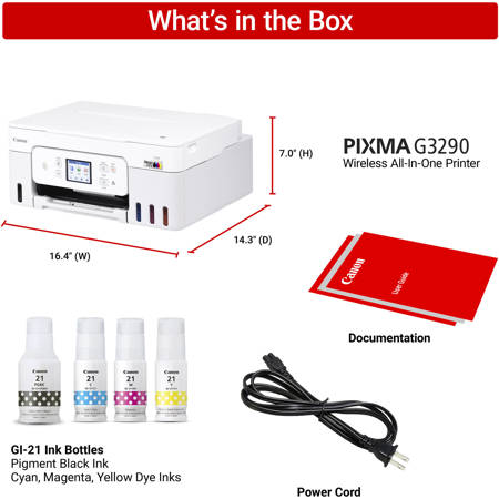 Canon MegaTank PIXMA G3290 Wireless All-In-One Duplex Color