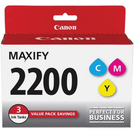 Canon PGI-2200 Cyan/Magenta/Yellow Ink Cartridges Pack for iB4020, iB4120, MB5020, MB5120, MB5320, MB5420 MAXIFY Series Printers