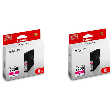 Canon PGI-2200 XL Magenta Pigment Ink Tank for iB4020, iB4120, MB5020, MB5120, MB5320, MB5420 MAXIFY Series Printers, 2-Pack