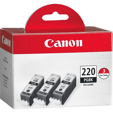 Canon PGI-220BK Combo Triple Pack Black Ink Tank for Select PIXMA Printers