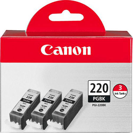 Canon PGI-220BK Combo Triple Pack Black Ink Tank for Select PIXMA Printers