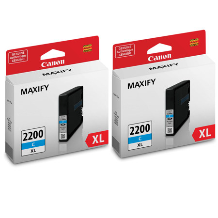 Canon PGI-2200 XL Cyan Pigment Ink Tank for Select MAXIFY Series Printers,2-Pack