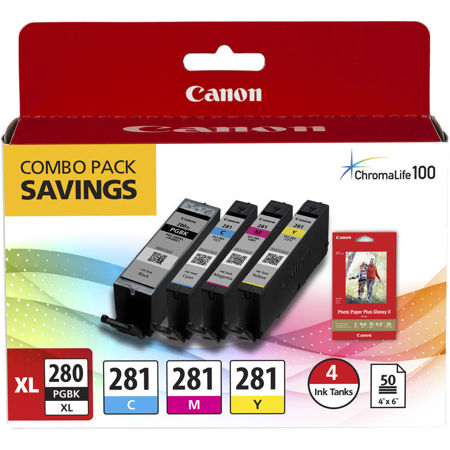 Canon PGI-280 XL / CLI-281 4 Color Pack for Select PIXMA TR, TS Series Printers