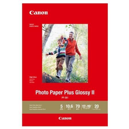 Canon PP-301 Photo Paper Plus Glossy II Inkjet Paper, 10.6 mil, 265 gsm, 13x19", 20 Sheet Pack