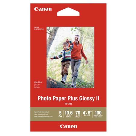 Canon PP-301 Photo Paper Plus Glossy II Inkjet Paper, 10.6 mil, 265 gsm, 4x6", 100 Sheet Pack