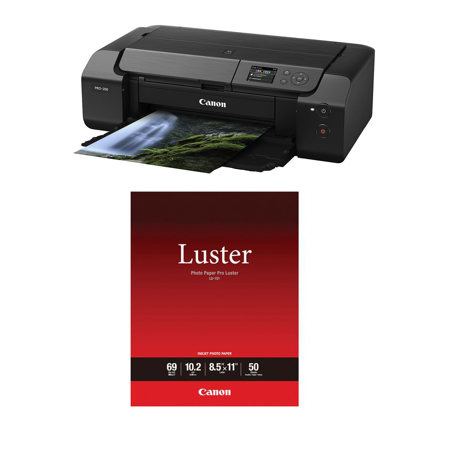 Canon PIXMA Pro 200 Pro 13" Wireless Inkjet Photo Printer W/Luster Photo Paper