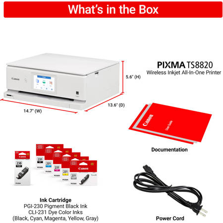 Canon PIXMA TS8820 Wireless All-In-One Duplex Color Inkjet Printer