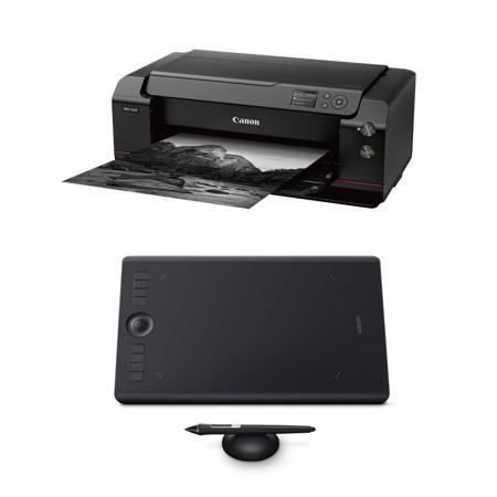 Canon imagePROGRAF PRO-1000 Printer with Wacom Intuos Pro Creative Display
