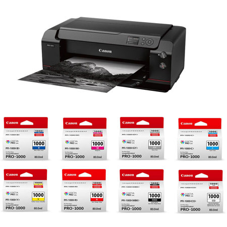 Canon imagePROGRAF PRO-1000 17" Pro Inkjet Photo Printer With 8 PFI-1000 Inks