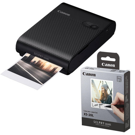 Canon SELPHY Square QX10 Compact Photo Printer,Black With Label XS 