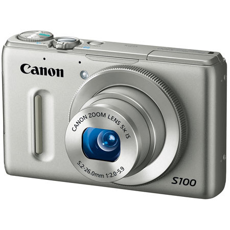 Canon PowerShot S100 12.1 Megapixel Digital Camera with 5x Optical Zoom, 24mm Wide Angle Lens, 3" LCD Color Display - Silver