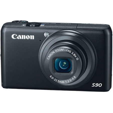 Canon PowerShot S90 IS, Digital Camera, 10.0 Megapixel, 3.8x Optical, 4x Digital Zoom Optical Image Stabilizer System