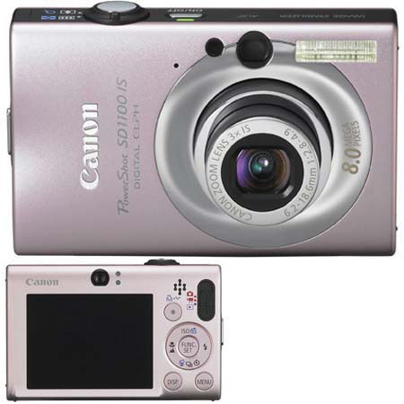 Canon Powershot SD1100 IS Digital Pink Camera kit. with 2GB SD Memory Card, Camera Case, Spare NB-4L Type Lithium-ion Battery, Table Top Tripod