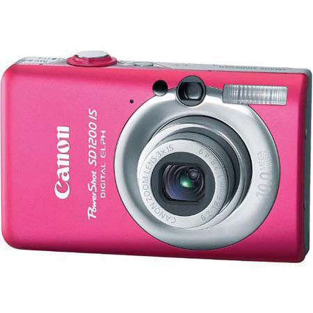 Canon PowerShot SD1200 IS Digital Elph Pink w/2.5"LCD