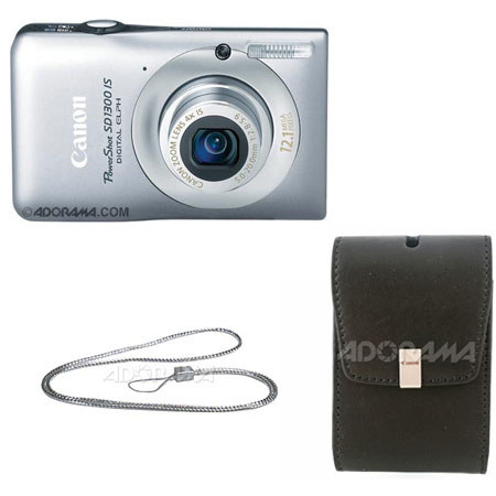 Canon PowerShot SD1300IS ELPH Camera Kit, Silver