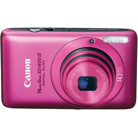 Canon PowerShot SD1400 IS ELPH Camera Kit, Pink,+Case