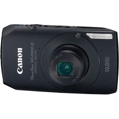 Canon PowerShot SD4000 IS Camera Black Refurbished Kit