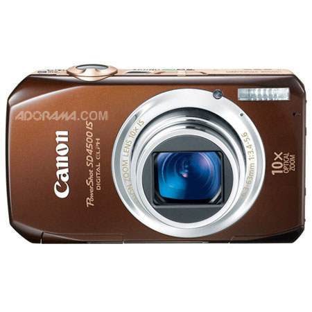 Canon PowerShot SD4500 IS Refurbished Camera, Brown