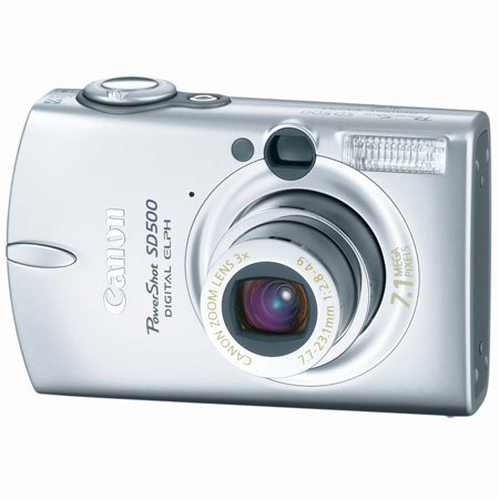Canon Powershot SD500 Digital Elph Camera, 7.1 megapixel, 3x Optical Zoom, 4.0x Digital Zoom, 2.0" LCD Screen