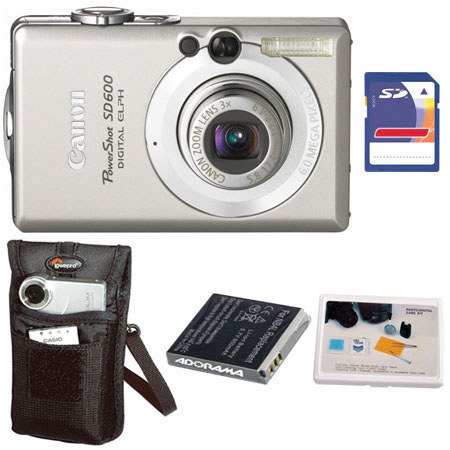 Canon Powershot SD600 Digital Elph Camera with Accessory Kit