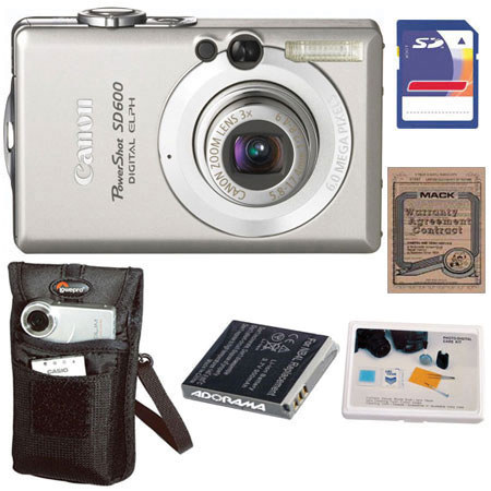 Canon Powershot SD600 Digital Elph Camera with Advanced Accessory Kit