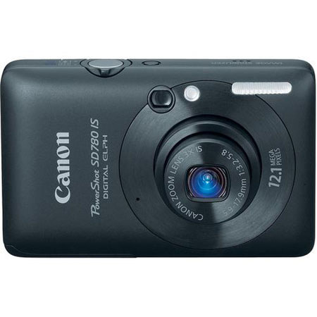 Canon PowerShot SD780 IS Digital ELPH Camera with 12.1 Megapixel, 3x Optical Zoom, 4x Digital Zoom, 2.5" TFT Color LCD Display, Black