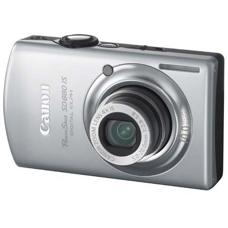 Canon PowerShot SD880 IS Compact Digital ELPH Camera with Built-in Flash, 10.0 Megapixel, 4x Optical/4x Digital Zoom, Silver