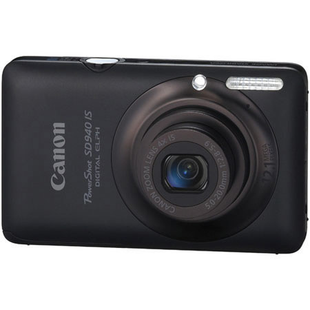 Canon SD940IS Refurbished ELPH Camera- Black #3965B005BA - BUNDLE -