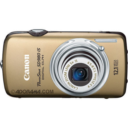 Canon PowerShot SD980IS Refurbished ELPH Camera, Gold