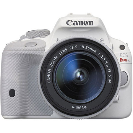 Canon EOS Rebel SL1 DSLR w/EF-S 18-55mm IS STM Lens, White w/Premium Accessories