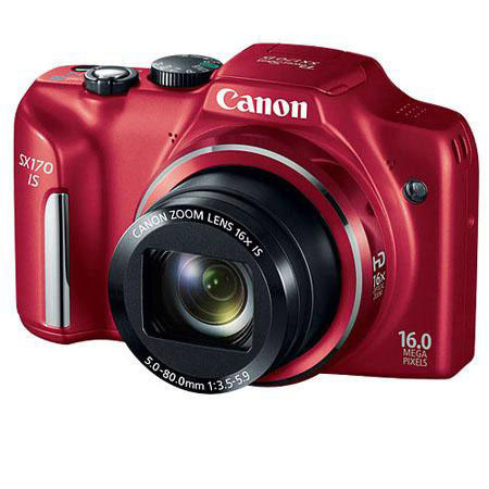 Canon PowerShot SX170 IS Digital Camera Red with Accessory Kit B
