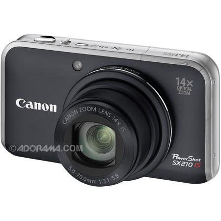 USED Canon Powershot Sx210 Is 14.1 Megapixels Black Digital Camera
