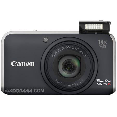USED Canon Powershot Sx210 Is 14.1 Megapixels Black Digital Camera